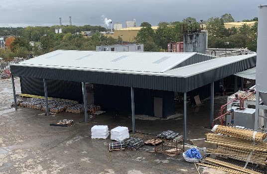 Asphalt Storage Building with Lean on Loading Bay