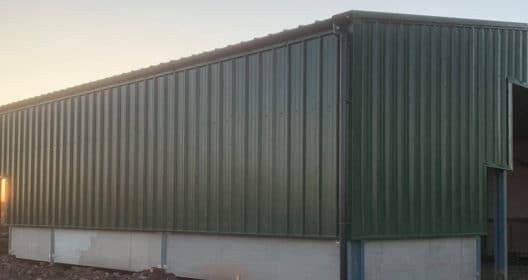 Steel Framed Building - Green Metal Cladding